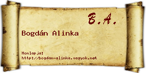 Bogdán Alinka névjegykártya